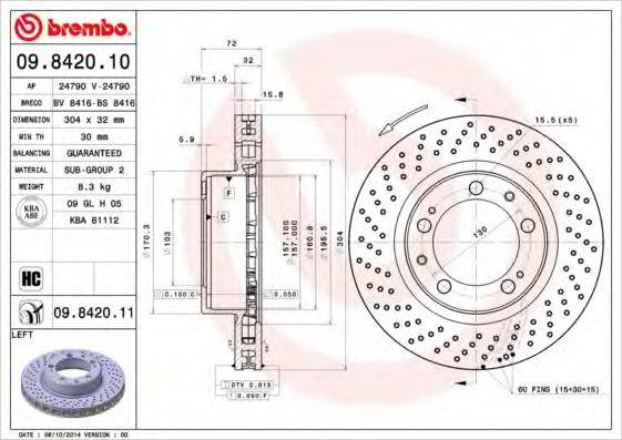 Тормозной диск BRECO BS 8416