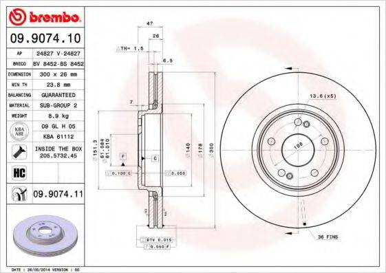 Тормозной диск BRECO BS 8452