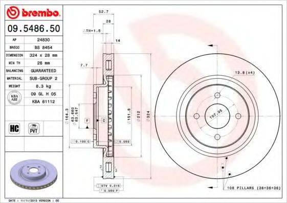 Тормозной диск BRECO BS 8454