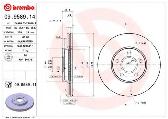 Тормозной диск BRECO BS 8547