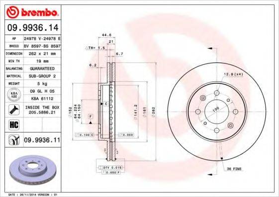 Тормозной диск BRECO BS 8597