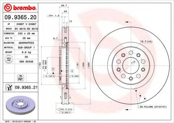 Тормозной диск BRECO BS 8618
