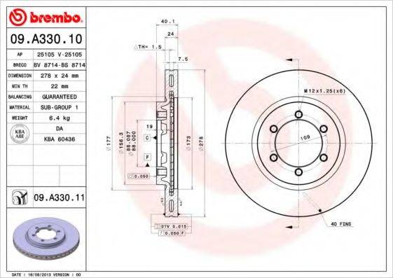 BRECO BS8714 Тормозной диск
