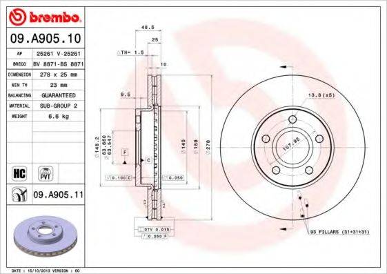 BRECO BS8871 Тормозной диск
