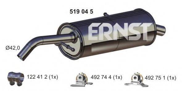 Глушник вихлопних газів кінцевий ERNST 519045