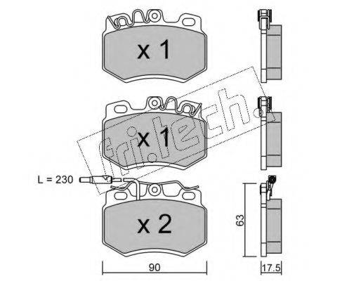 Комплект тормозных колодок, дисковый тормоз FRI.TECH. 051.1