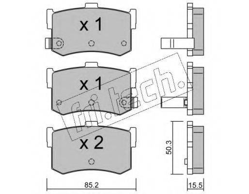 Комплект тормозных колодок, дисковый тормоз FRI.TECH. 194.0