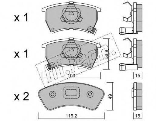 FRI.TECH. 3950 Комплект тормозных колодок, дисковый тормоз
