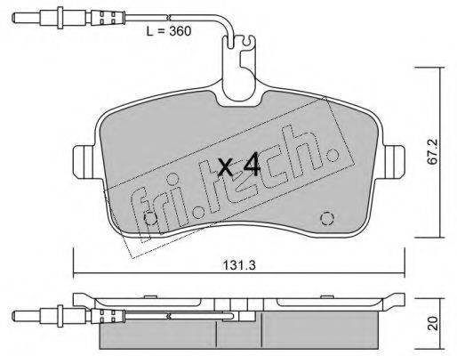 Комплект тормозных колодок, дисковый тормоз FRI.TECH. 616.0