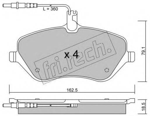 FRI.TECH. 6170 Комплект тормозных колодок, дисковый тормоз