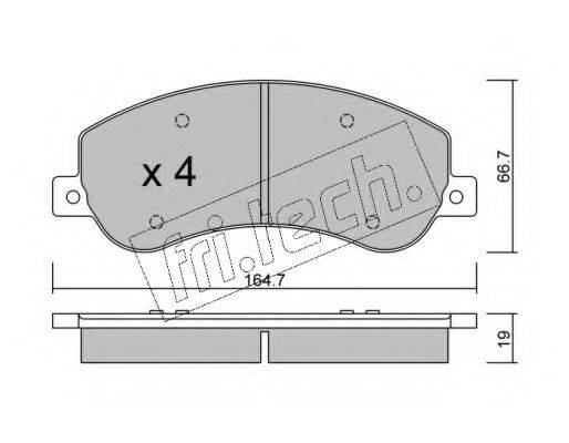 Комплект тормозных колодок, дисковый тормоз FRI.TECH. 696.1