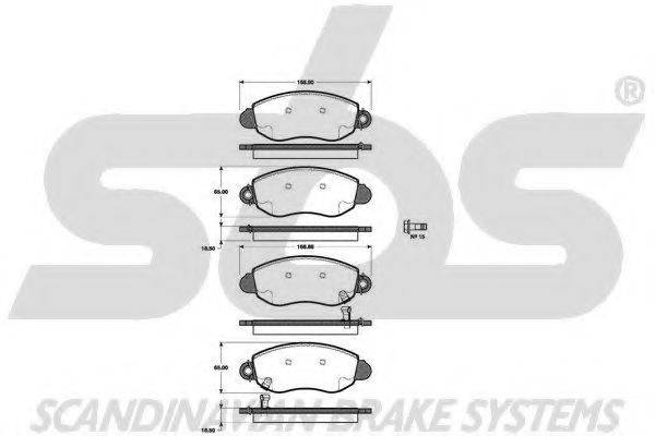 SBS 1501222559 Комплект тормозных колодок, дисковый тормоз