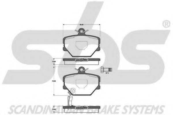 Комплект тормозных колодок, дисковый тормоз SBS 1501223344