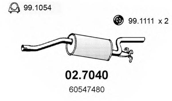 Глушитель выхлопных газов конечный ASSO 02.7040