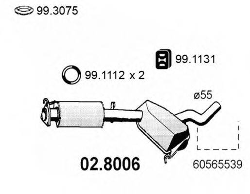 Средний / конечный глушитель ОГ ASSO 02.8006