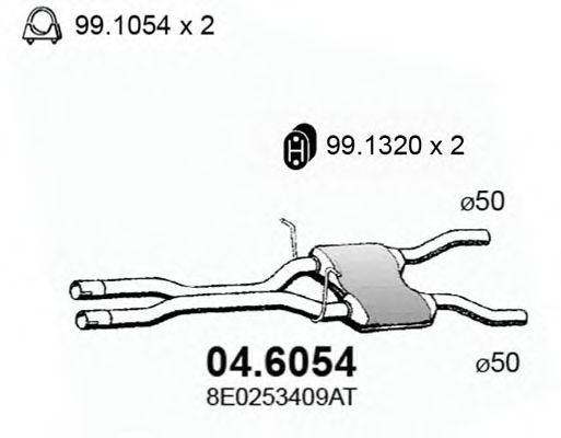 Середній глушник вихлопних газів ASSO 04.6054