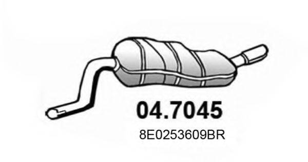 Глушник вихлопних газів кінцевий ASSO 04.7045