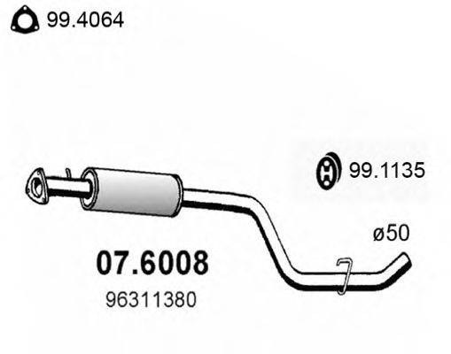 Середній глушник вихлопних газів ASSO 07.6008