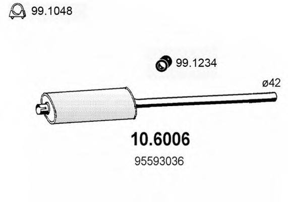 ASSO 106006 Средний глушитель выхлопных газов
