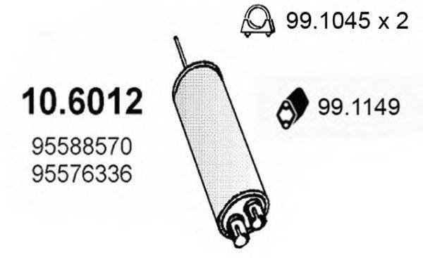 ASSO 106012 Средний глушитель выхлопных газов