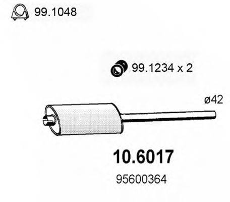 Средний глушитель выхлопных газов ASSO 10.6017