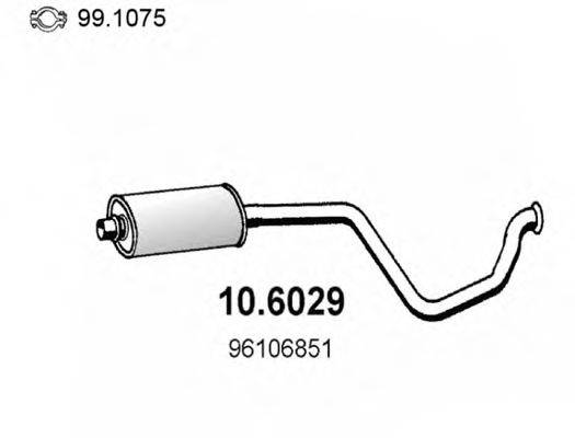 ASSO 106029 Средний глушитель выхлопных газов