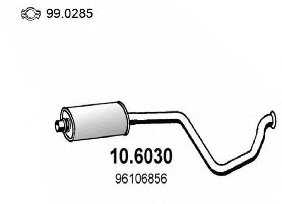 Середній глушник вихлопних газів ASSO 10.6030