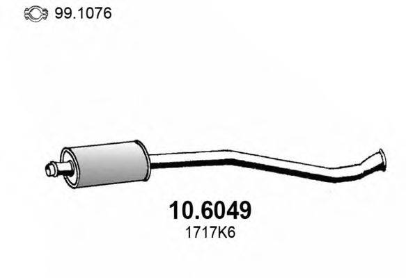 ASSO 106049 Средний глушитель выхлопных газов