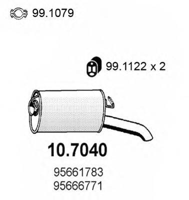 Глушитель выхлопных газов конечный ASSO 10.7040