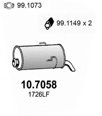 Глушник вихлопних газів кінцевий ASSO 10.7058