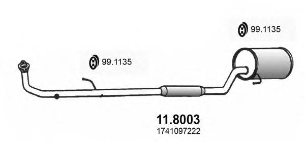 ASSO 118003 Середній/кінцевий глушник ОГ