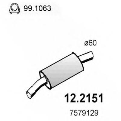 Передглушувач вихлопних газів ASSO 12.2151