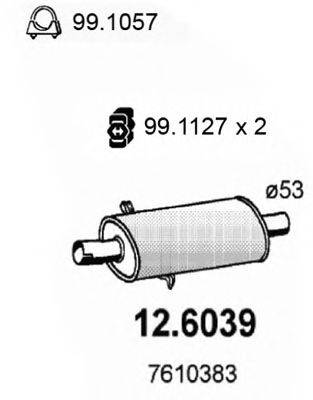 Середній глушник вихлопних газів ASSO 12.6039