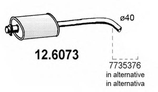 Средний глушитель выхлопных газов ASSO 12.6073