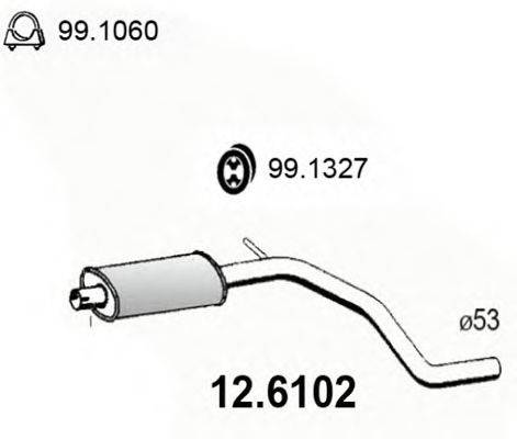 ASSO 126102 Средний глушитель выхлопных газов