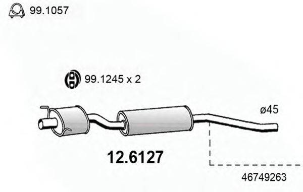 Середній глушник вихлопних газів ASSO 12.6127