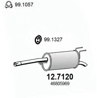 Глушитель выхлопных газов конечный ASSO 12.7120