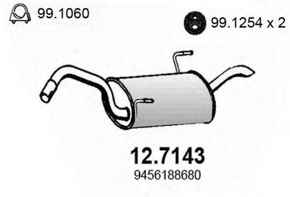 Глушник вихлопних газів кінцевий ASSO 12.7143
