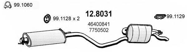 Средний / конечный глушитель ОГ ASSO 12.8031