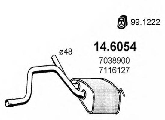 Средний глушитель выхлопных газов ASSO 14.6054