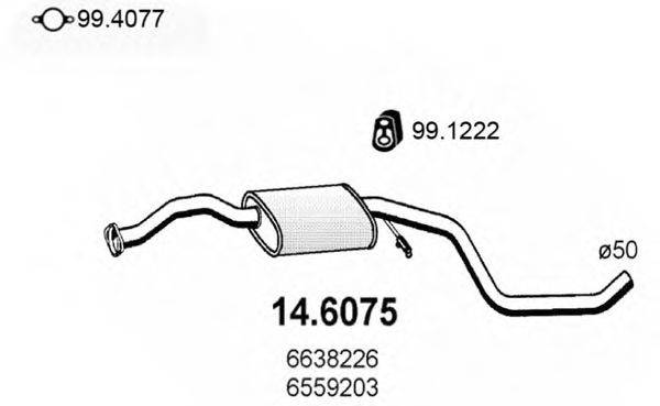Средний глушитель выхлопных газов ASSO 14.6075