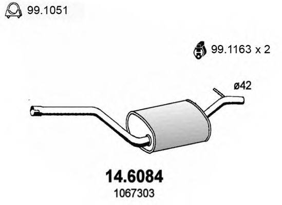 Середній глушник вихлопних газів ASSO 14.6084