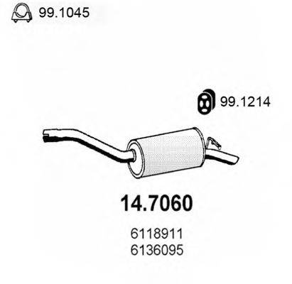 ASSO 147060 Глушитель выхлопных газов конечный