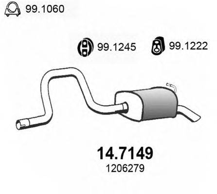 Глушитель выхлопных газов конечный ASSO 14.7149