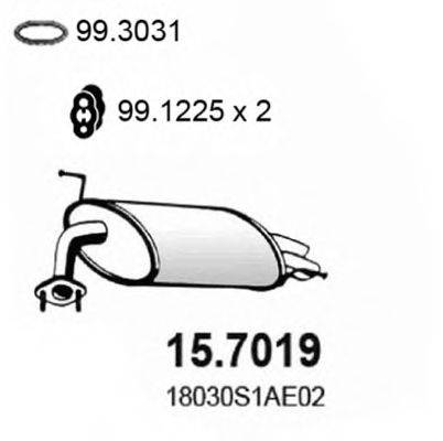 Глушник вихлопних газів кінцевий ASSO 15.7019