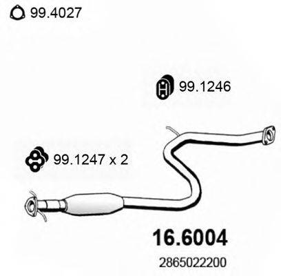 ASSO 166004 Средний глушитель выхлопных газов