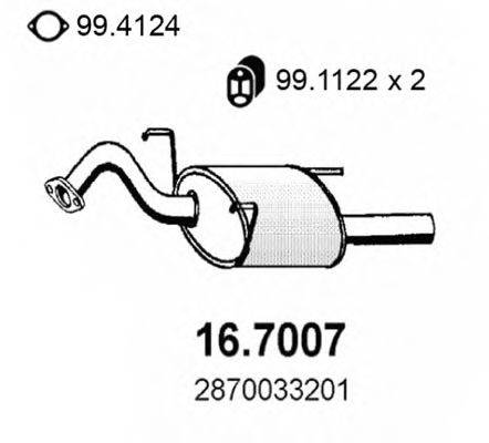 ASSO 167007 Глушник вихлопних газів кінцевий