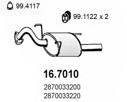Глушник вихлопних газів кінцевий ASSO 16.7010