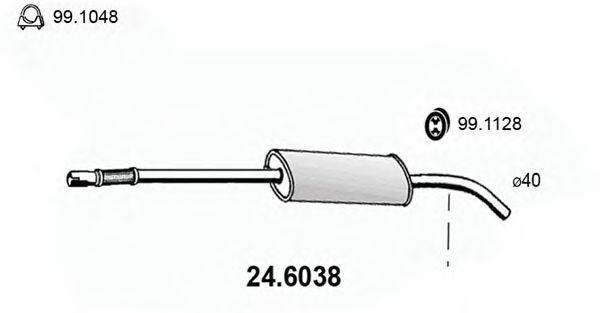ASSO 246038 Средний глушитель выхлопных газов