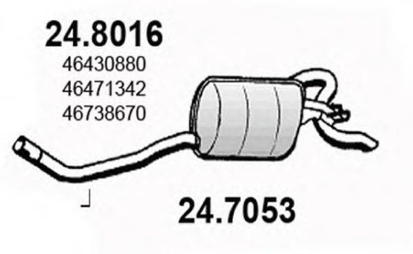 Глушитель выхлопных газов конечный ASSO 24.7053